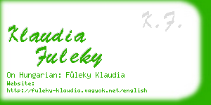 klaudia fuleky business card