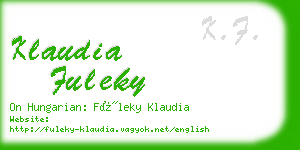klaudia fuleky business card